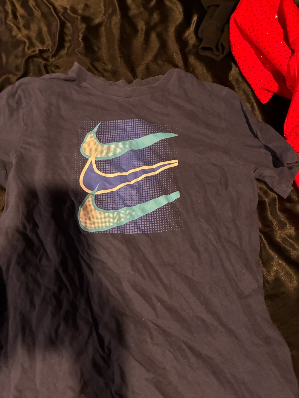 Nike Men’s Navy Tee with Layered Swoosh Graphics